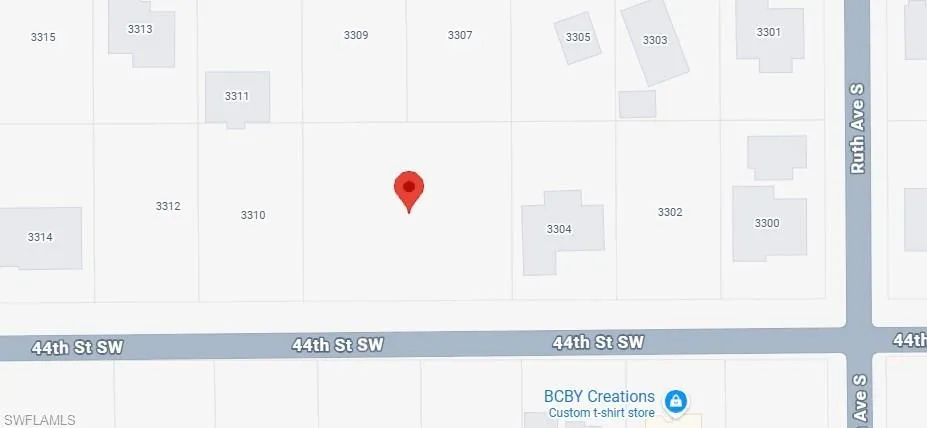 Property Location Map. Indicating the geographic coordinates and surrounding parcels for the property