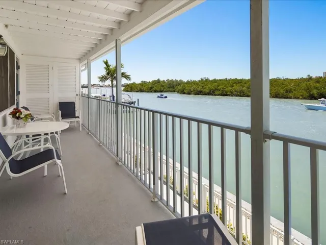 Balcony with a water view