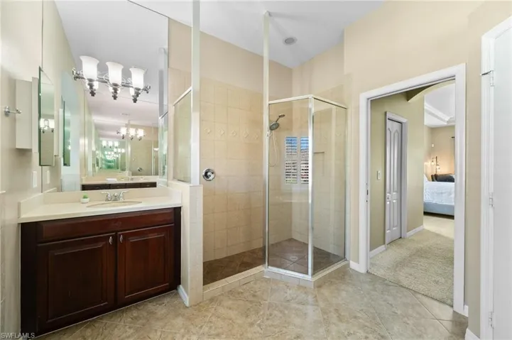 Glass Walled Shower in the Master Bath