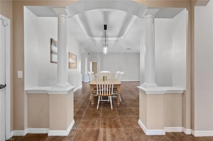 Dining Room with tray ceiling