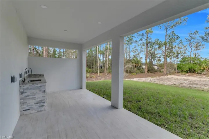View of patio with a sink