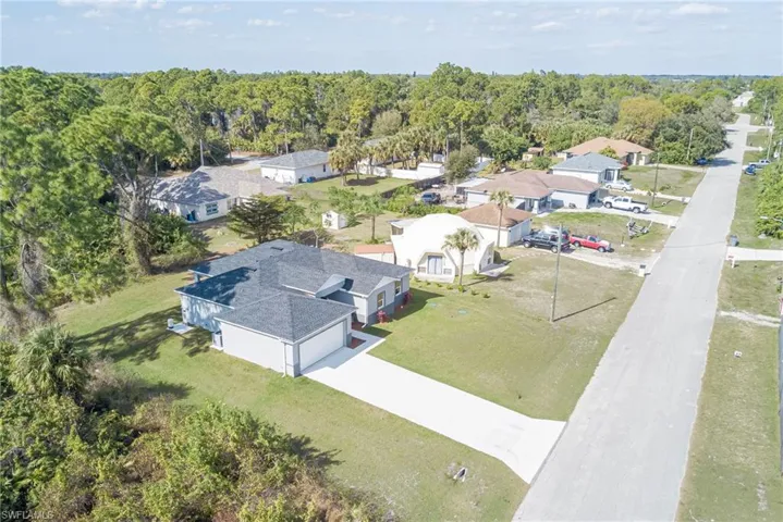 Aerial view of residential area