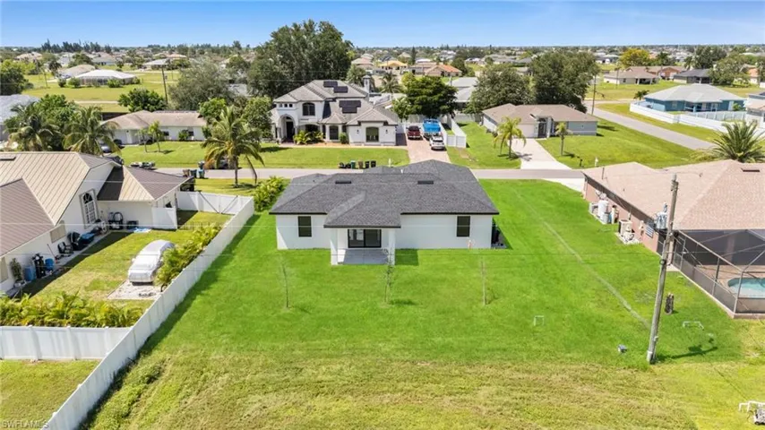 Aerial perspective of suburban area