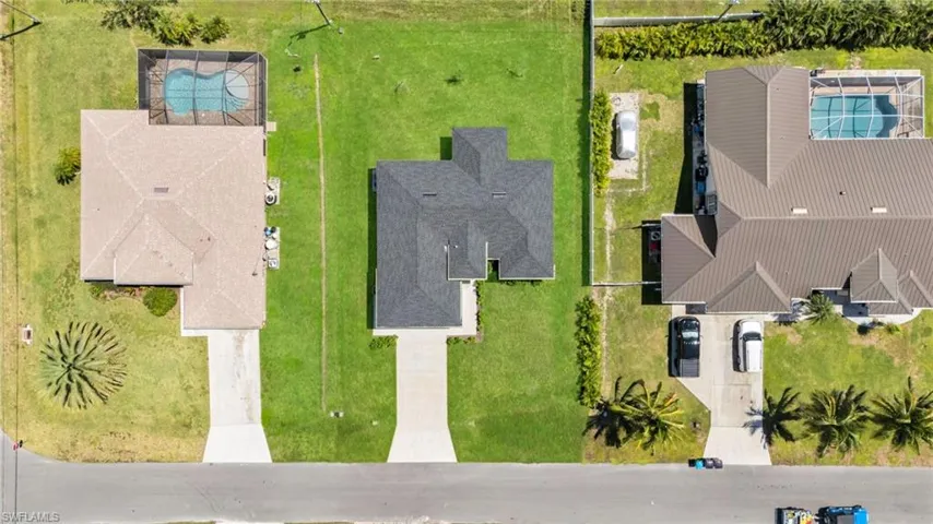 Aerial view of a pool area