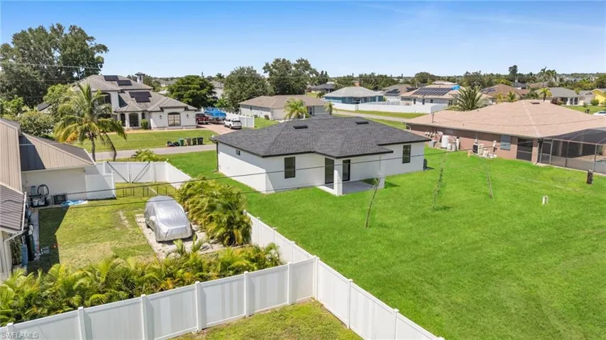 Aerial perspective of suburban area