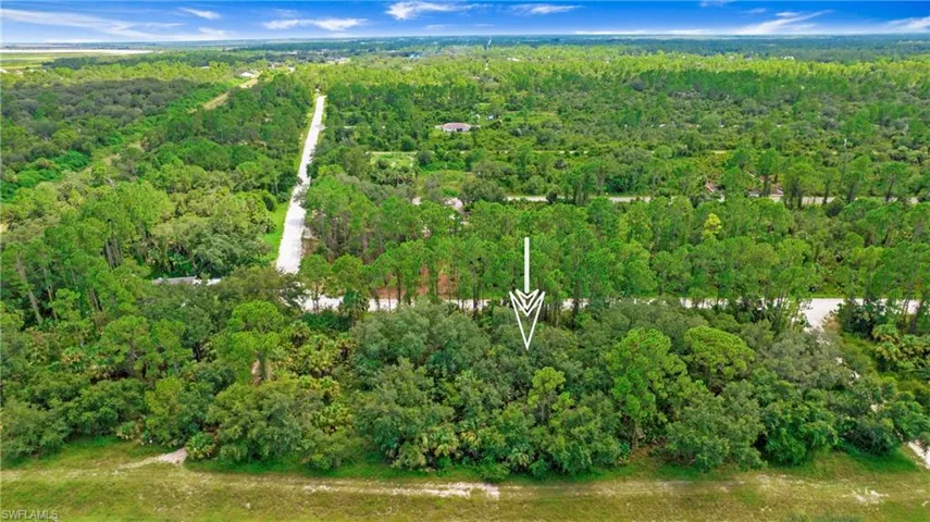 View of property location with a heavily wooded area