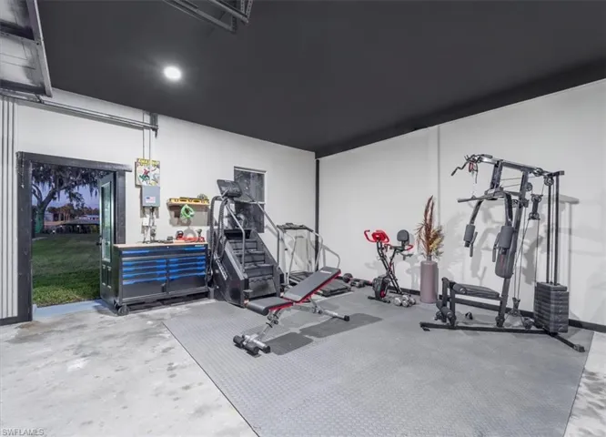 Exercise space in garage