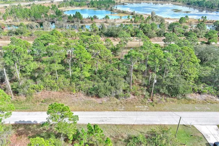 Bird's eye view of a nearby body of water