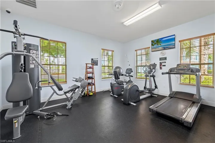 Workout area with a healthy amount of sunlight