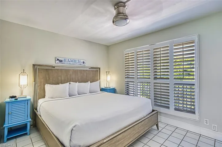 Bedroom featuring light tile patterned flooring