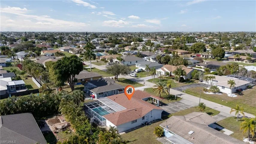 Aerial view of residential area