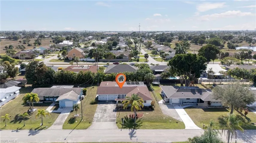 Aerial view of residential area