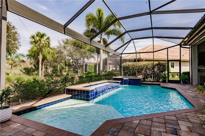 Pool with Water Feature and Spa