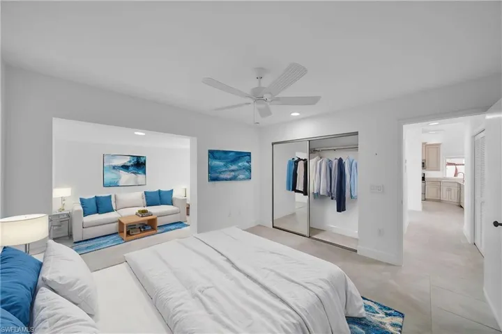 Bedroom with ceiling fan