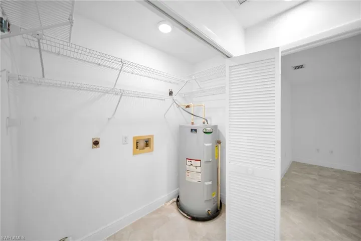 Utility room with water heater