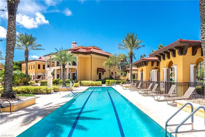 Community pool featuring a patio area