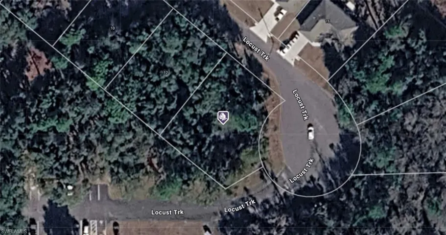 Aerial Map. Displaying property boundaries and road designations in an overhead view