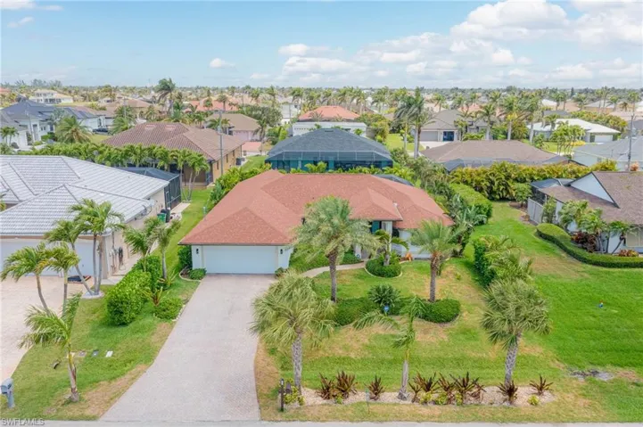 Aerial perspective of suburban area