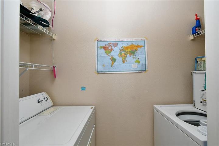 Located in unit off of kitchen. Full size washer and dryer