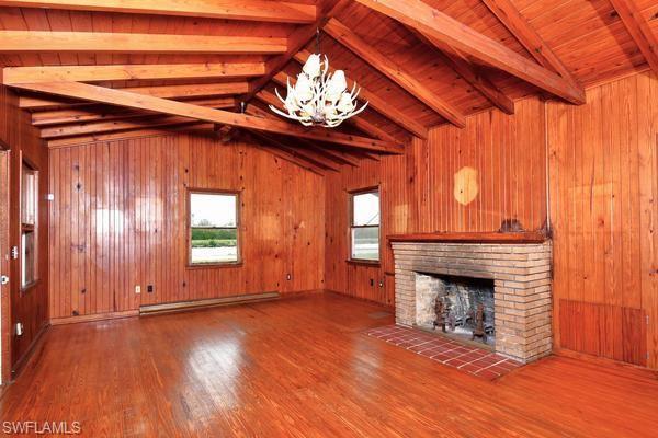 Great room with wood burning fireplace