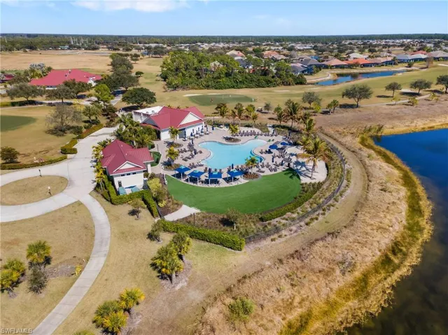 River Hall community clubhouse and pool