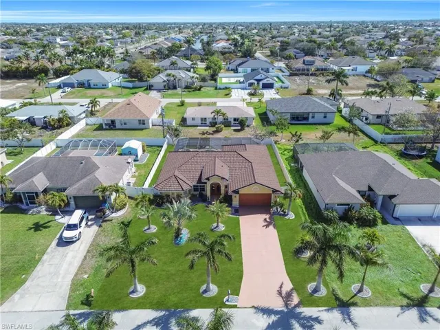 Aerial view of residential area