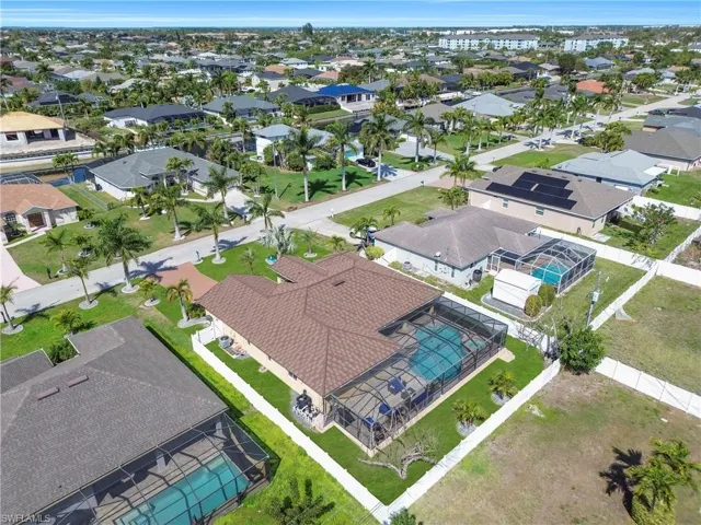 Aerial perspective of suburban area