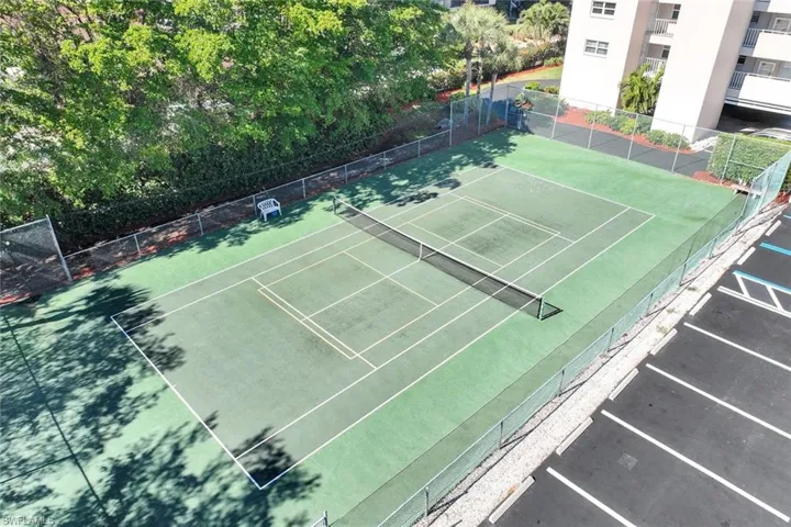 View of tennis court