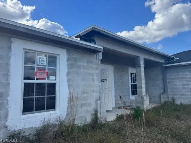 Single story home with a garage