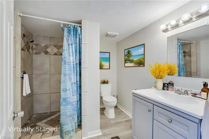 Virtually staged bathroom