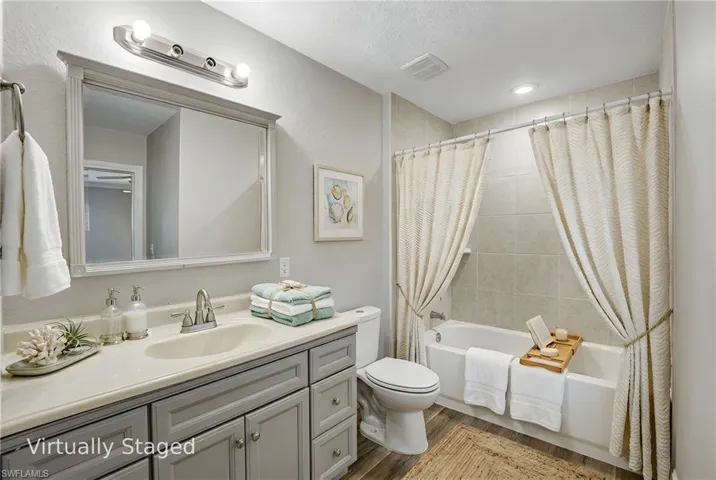 Virtually staged bathroom