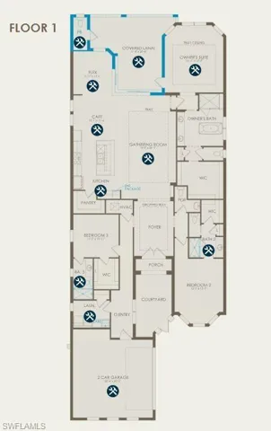 Floor plan with structurals of home being built.