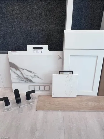 Design selections for master bathroom of home being built.