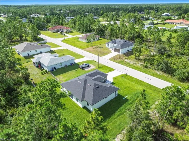Aerial view of residential area