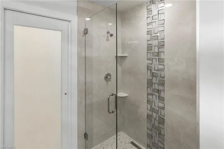 Bathroom with a stall shower