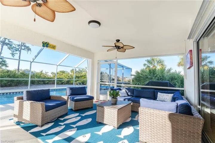 View of patio / terrace with an outdoor living space and glass enclosure