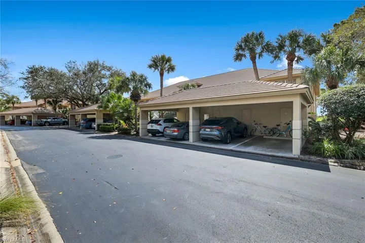 View of covered parking lot