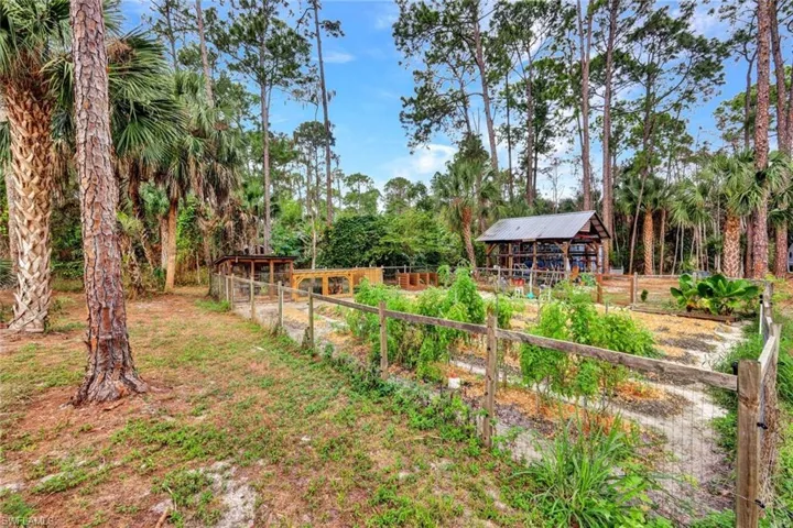View of yard with an outbuilding