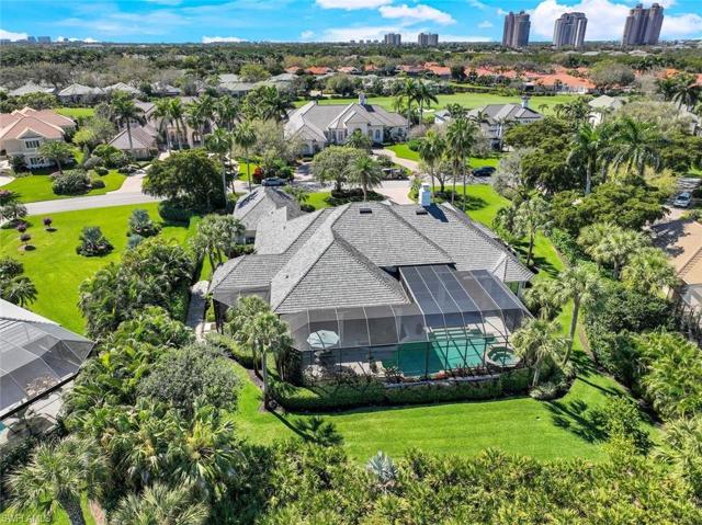 Aerial view of the rear of the home.