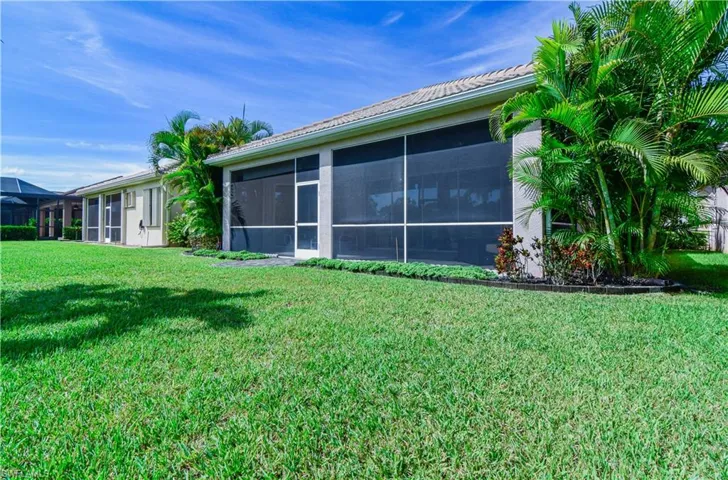 backyard with mature landscaping