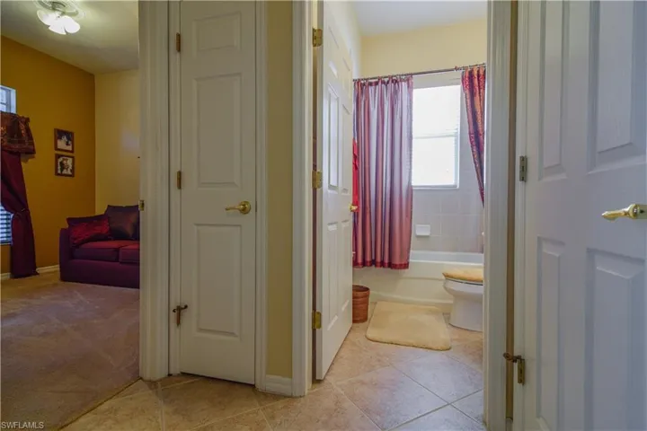 Linen Closet, Guest Bathroom with and shower/tub combo