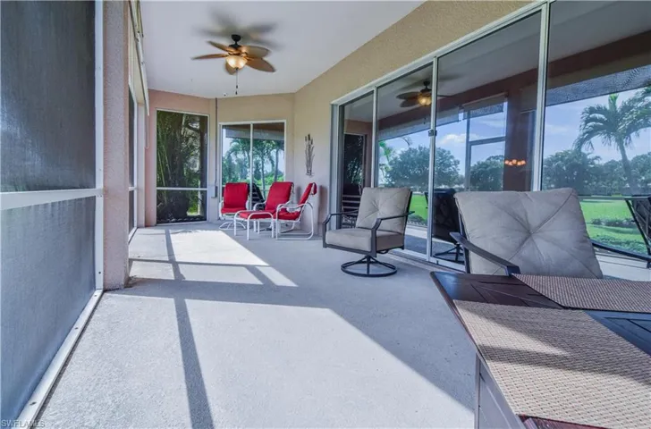 Huge under truss screened Lanai
