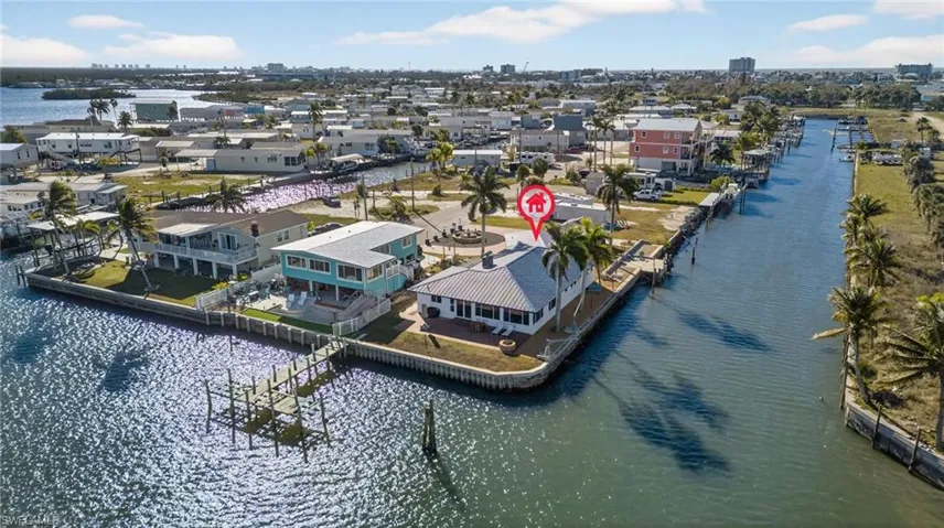 Drone / aerial view of a nearby body of water