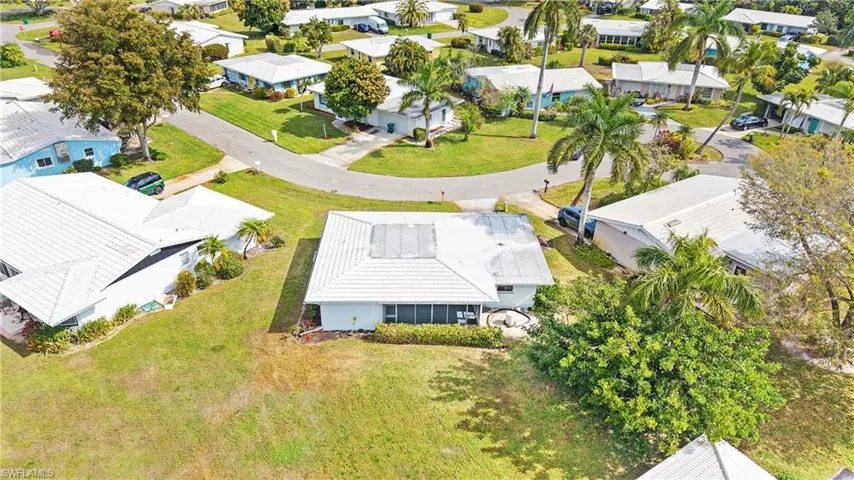 Aerial perspective of suburban area
