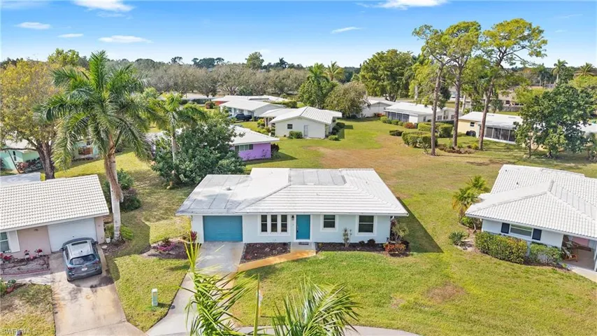 Aerial view of residential area