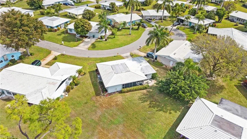 Aerial view of residential area