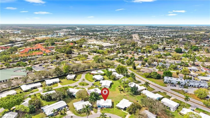 Aerial view of residential area