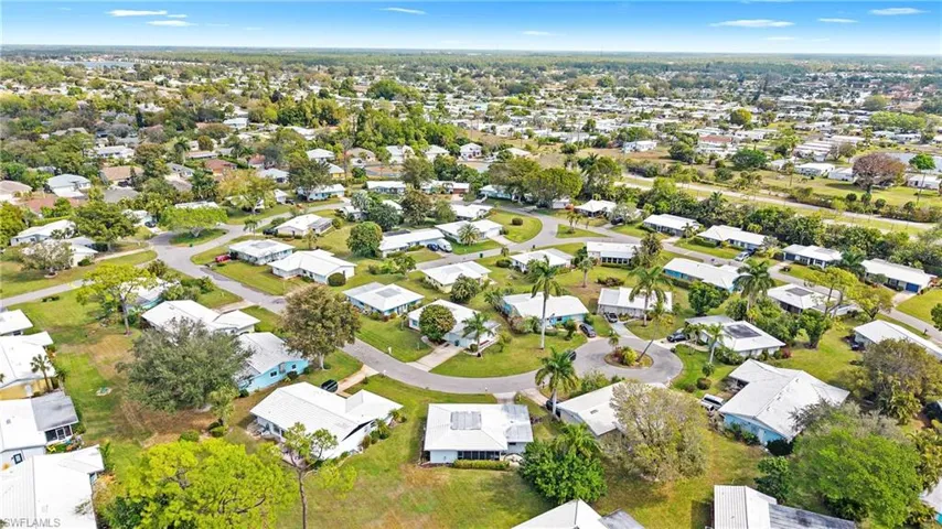 Aerial perspective of suburban area