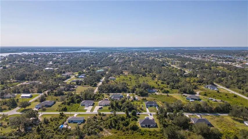 Aerial view of residential area