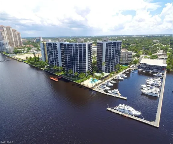View of urban area with a nearby body of water